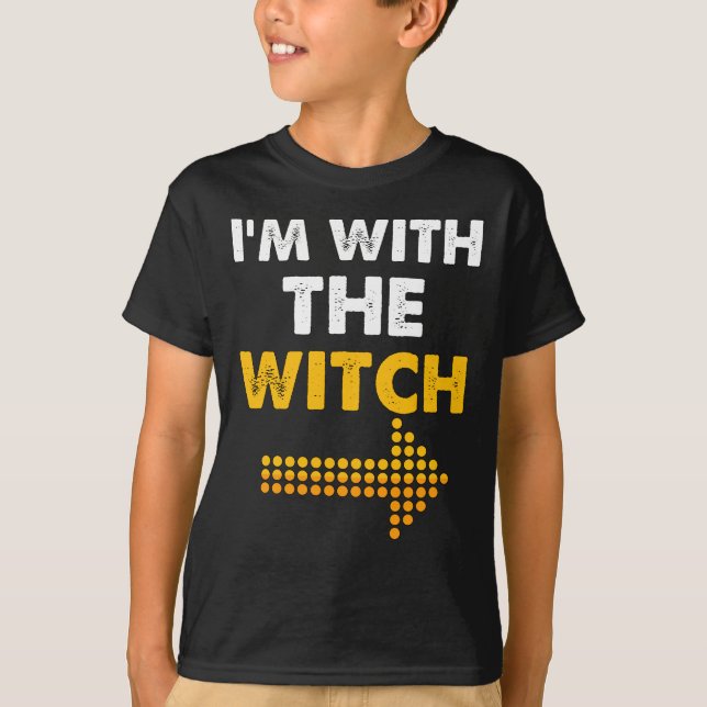 I'm With The Witch Shirt Funny Halloween Couple  (Front)
