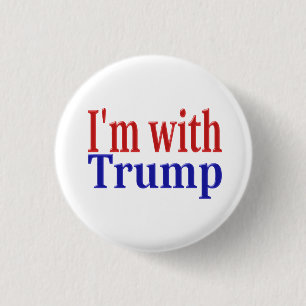 Im With Trump red blue Button