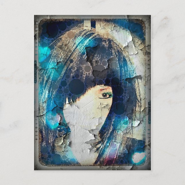 I'm with Wig Blue Postcard (Front)