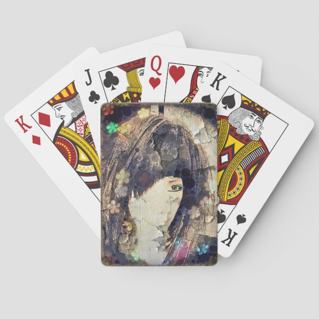 I'm with Wig Floral Playing Cards (Back)