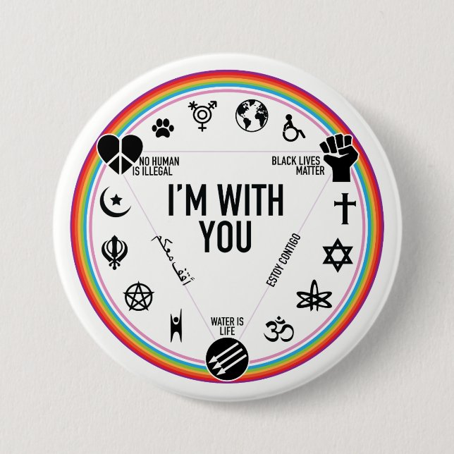 I'm With You activist gear. Proceeds to the ACLU! Button (Front)