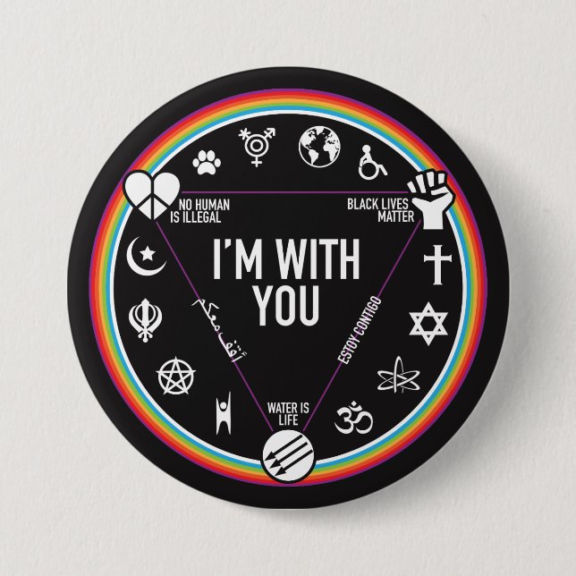 I'm With You activist gear. Proceeds to the ACLU! Button (Front)