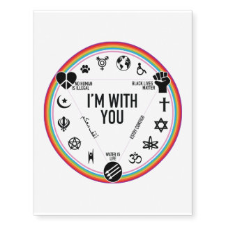 I'm With You activist gear. Proceeds to the ACLU! Temporary Tattoos
