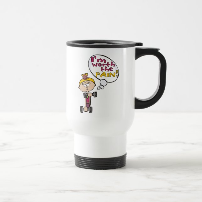 I'm Worth the Pain Fitness Travel Mug (Right)