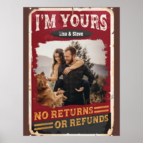 Im Your No Return Or Refund Couple Valentines Day Poster
