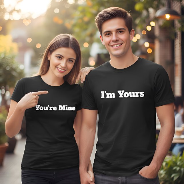 I'm Yours Custom Text Black Mens Couples T-Shirt (Creator Uploaded)