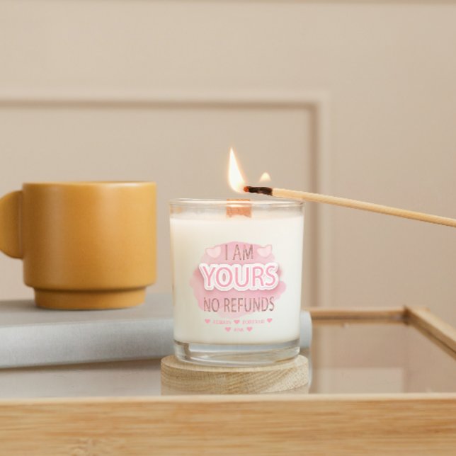I'm Yours No Refunds Heart Photo Valentines Day Scented Candle (Creator Uploaded)