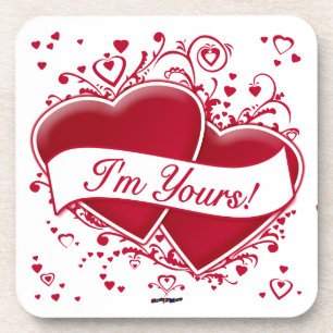 I'm Yours! Red Hearts Drink Coaster