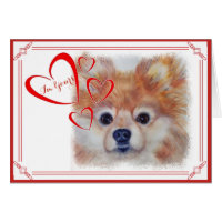 I'M YOURS VALENTINE CUTE GOLDEN POMERANIAN CARD