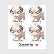 Ima pug you up Vinyl Sticker Set of 4