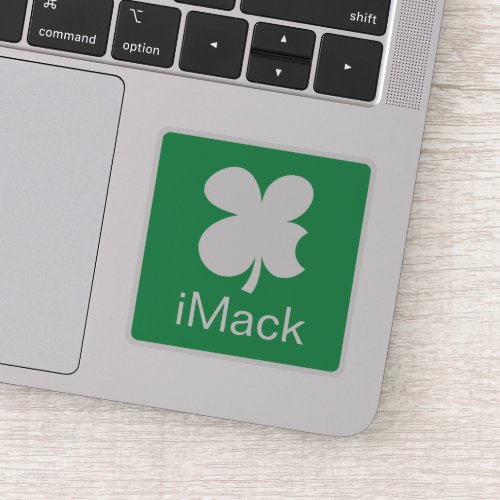 iMack funny lucky clover laptop sticker