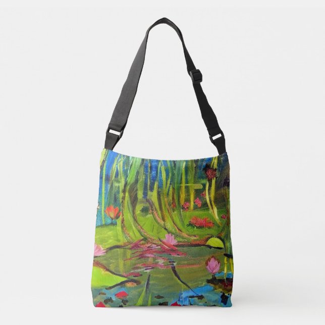 Image: A beautiful lake. Crossbody Bag (Front)