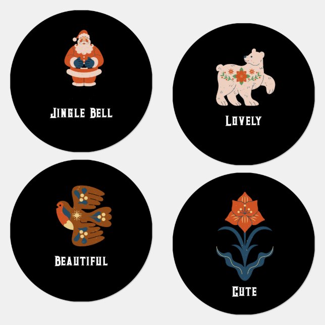 Image and Text Circle Iron-On Label (Group)