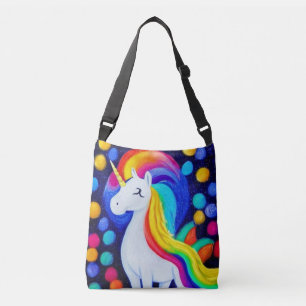 Image: colorful unicorn crossbody bag
