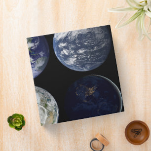 Image Comparison Of Iconic Views Of Planet Earth. 3 Ring Binder