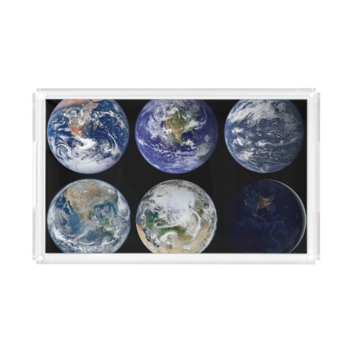 Image Comparison Of Iconic Views Of Planet Earth Acrylic Tray