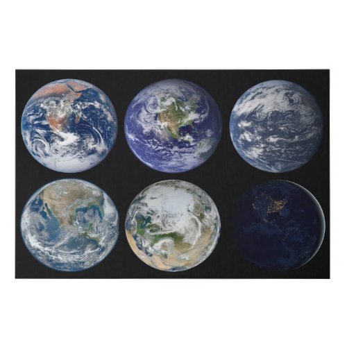 Image Comparison Of Iconic Views Of Planet Earth Faux Canvas Print