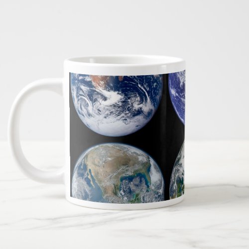 Image Comparison Of Iconic Views Of Planet Earth Giant Coffee Mug