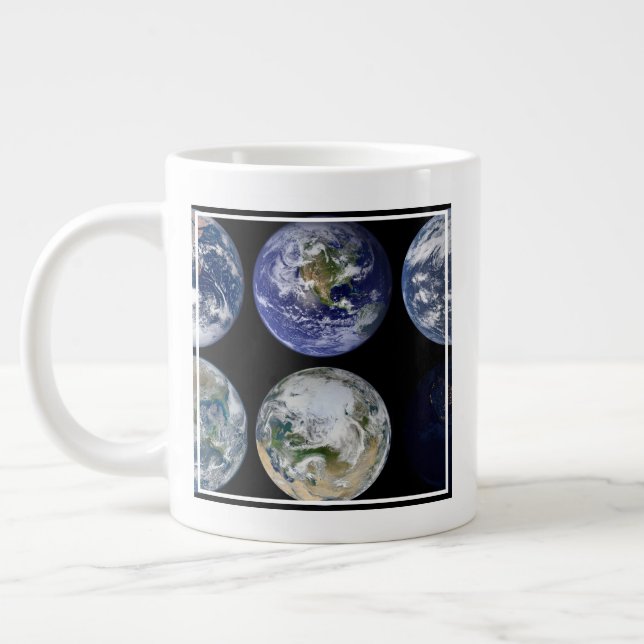 Image Comparison Of Iconic Views Of Planet Earth. Giant Coffee Mug (Left)