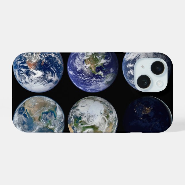 Image Comparison Of Iconic Views Of Planet Earth. iPhone 15 Case (Back Horizontal)