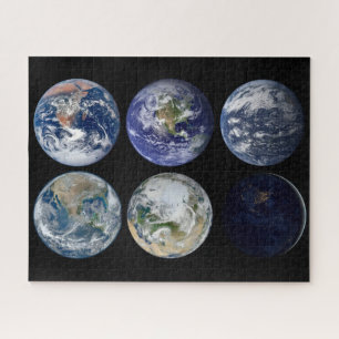 Image Comparison Of Iconic Views Of Planet Earth. Jigsaw Puzzle