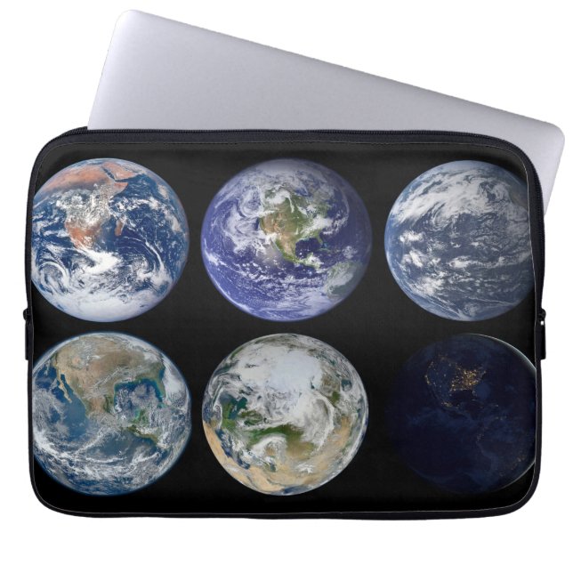 Image Comparison Of Iconic Views Of Planet Earth. Laptop Sleeve (Front)