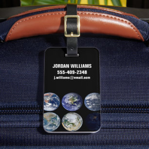 Image Comparison Of Iconic Views Of Planet Earth. Luggage Tag
