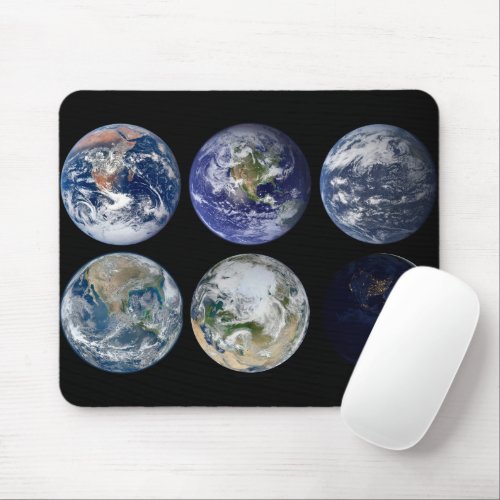 Image Comparison Of Iconic Views Of Planet Earth Mouse Pad