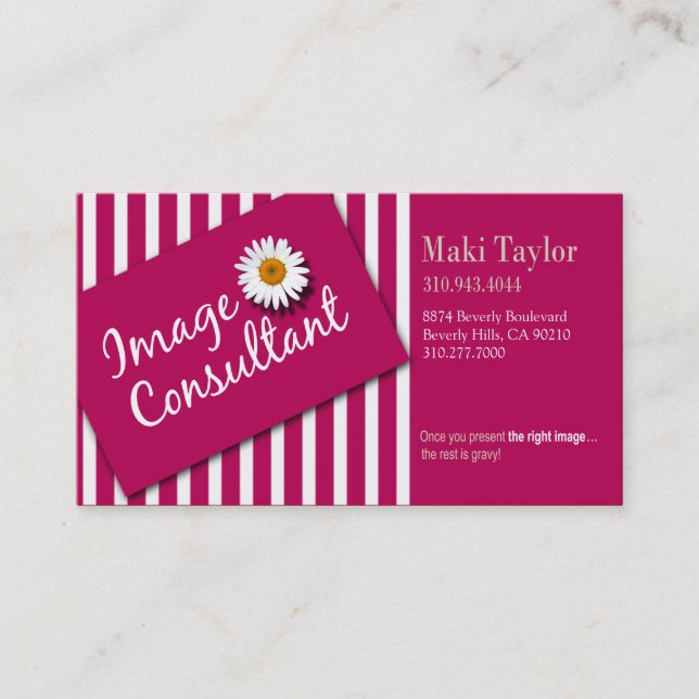 "Image Consultant II" - Fashion Stylist, Wardrober Business Card (Front)