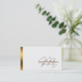 Image Consultant Style Beauty Gold CursiveMonogram Business Card (Standing Front)