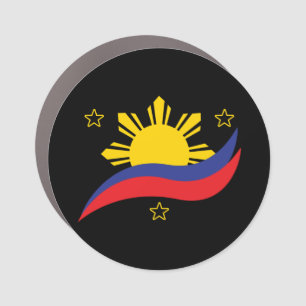 Image Filipino Flag Graphic Art Car Magnet