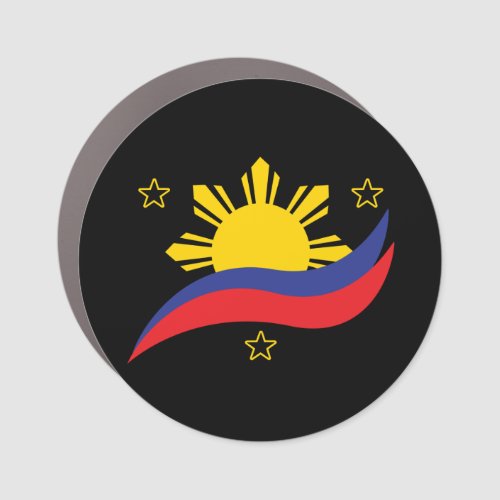 Image Filipino Flag Graphic Art Car Magnet