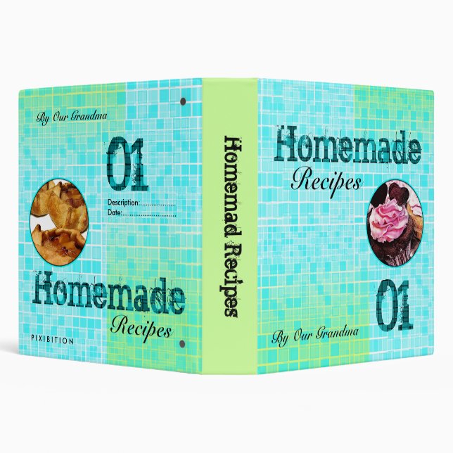 Image Insert Homemade Recipe Green Mosaic Binder (Background)