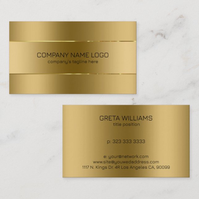 Image Metallic Gold Background Business Card (Front/Back)