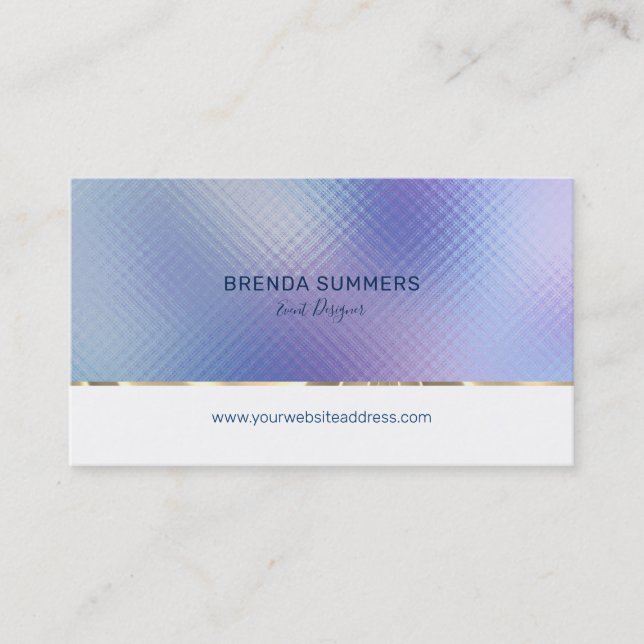 Image oBlue and purple shimmering iridescent glass Business Card (Front)