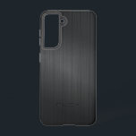 Image of a Gray Brushed Aluminum texture Samsung Galaxy S21 Case<br><div class="desc">Image of a dark-gray brushed aluminum metallic look texture. Simple and elegant design. Available on other products. Optional name/ monogram.</div>