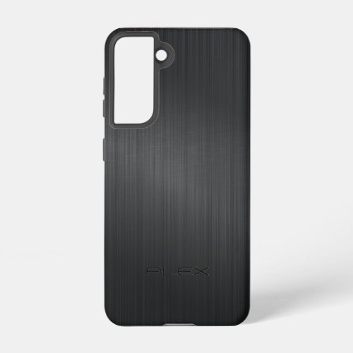 Image of a Gray Brushed Aluminum texture Samsung Galaxy S21 Case