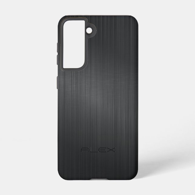 Image of a Gray Brushed Aluminum texture Samsung Galaxy Case (Back)