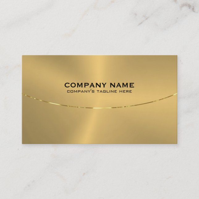 Image of a Metallic Faux Gold Texture Business Card (Front)