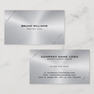 Image of a metallic silver Shiny stroke accent Business Card