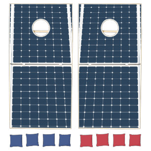 Image Of A Solar Power Panel Cornhole Set
