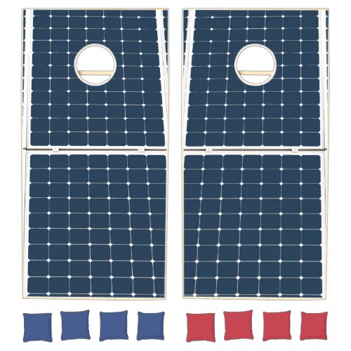 Image Of A Solar Power Panel Cornhole Set