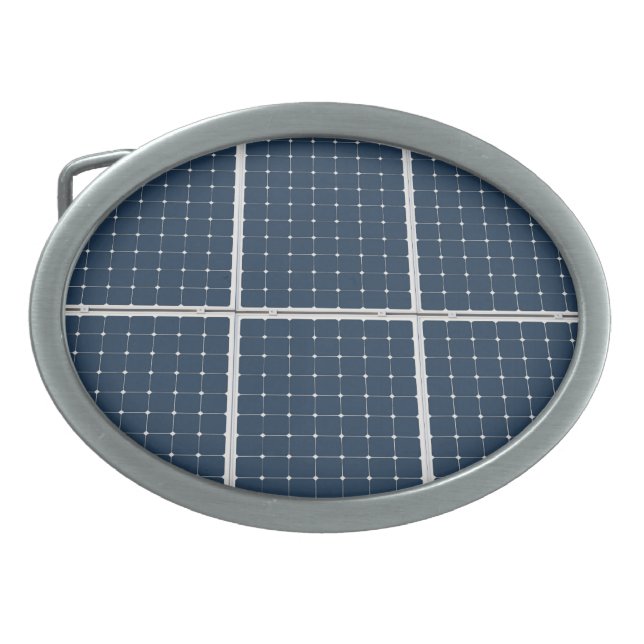 Image of a solar power panel funny belt buckle (Front)