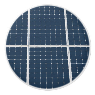 Image of a solar power panel funny ceramic knob