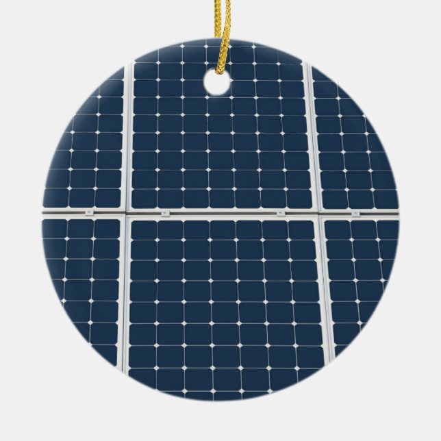 Image of a solar power panel funny ceramic ornament (Front)