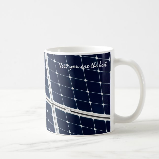 Image of a solar power panel funny coffee mug (Right)