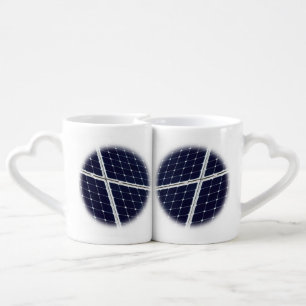 Image of a solar power panel funny coffee mug set