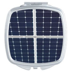 Image of a solar power panel funny compact mirror