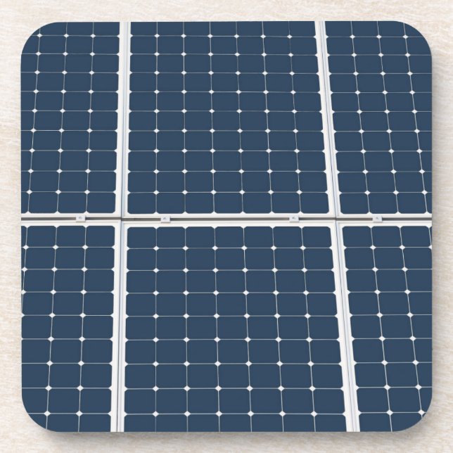 Image of a solar power panel funny drink coaster (Front)