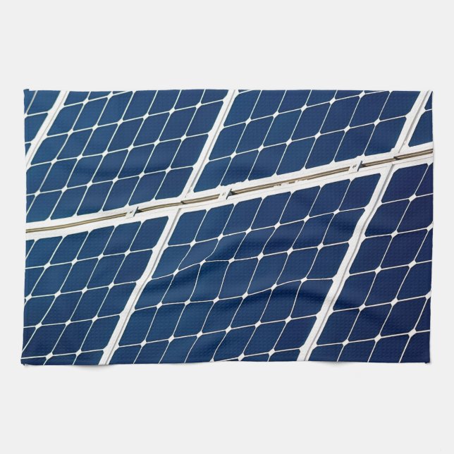 Image of a solar power panel funny kitchen towel (Horizontal)